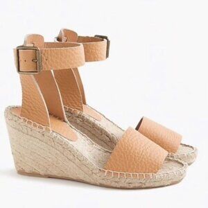 J Crew leather - jute wedge sandals